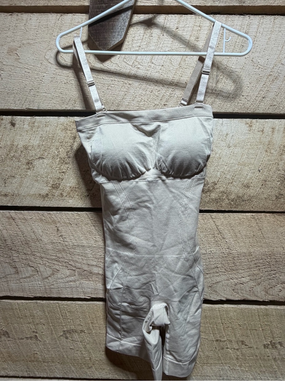 Women's Shapewear Bodysuit in Light Beige size small